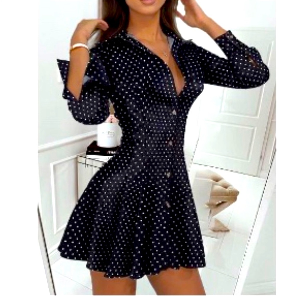 Polka Dot shirt dress S